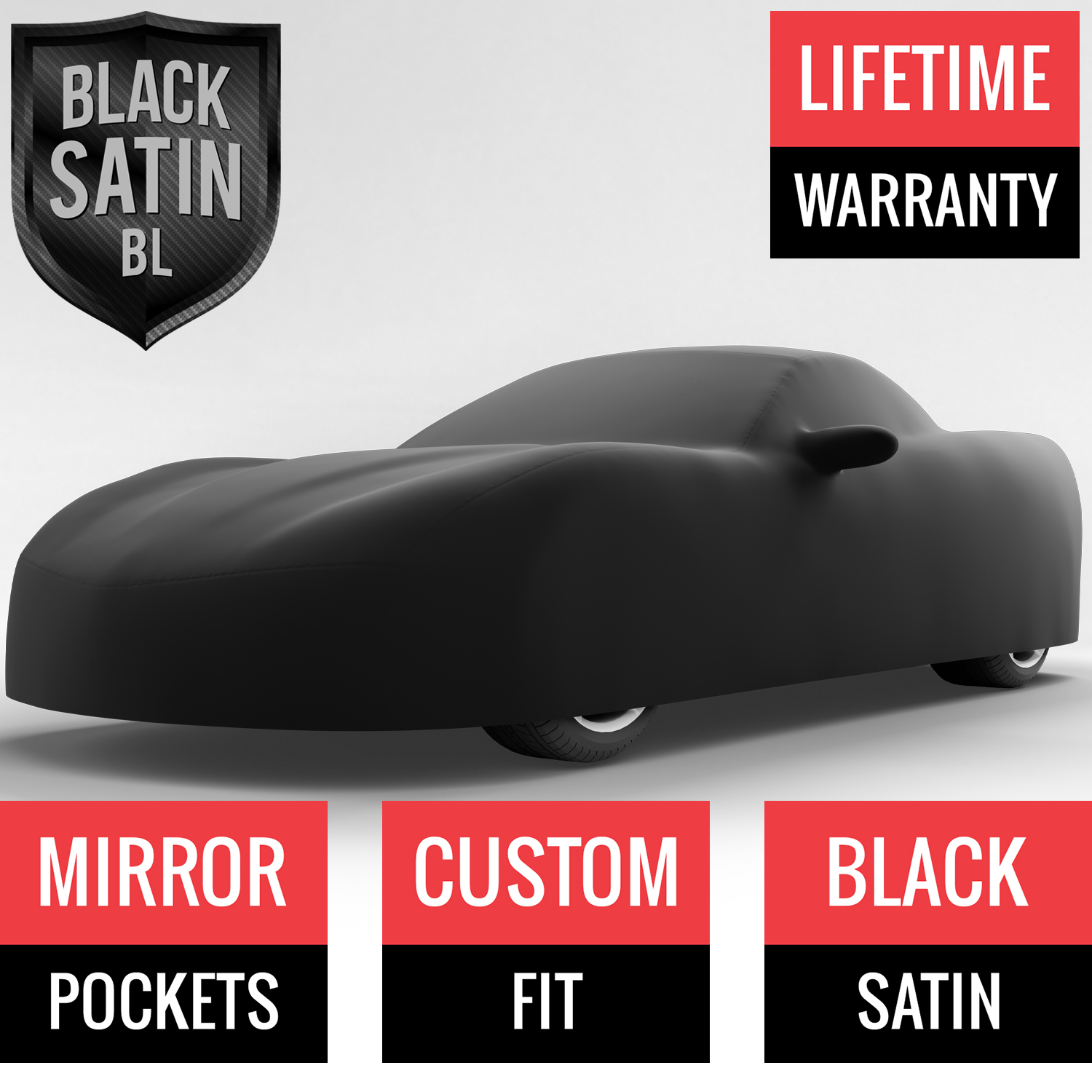 Black Satin BL - Black Car Cover for Chevrolet Corvette Z06 2006 Coupe 2-Door