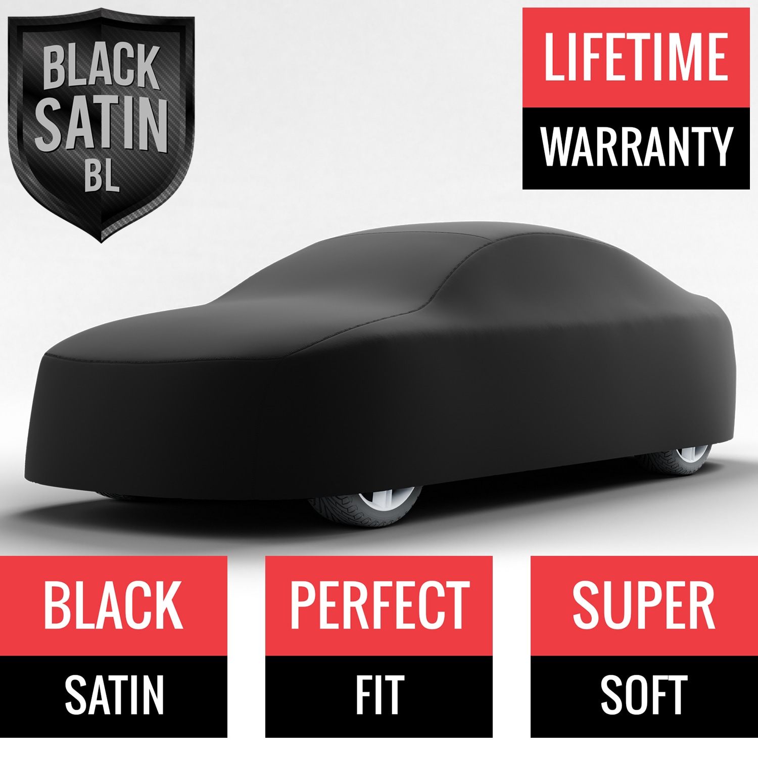 Black Satin BL - Black Car Cover for Ford Mustang 1972 Convertible 2-Door