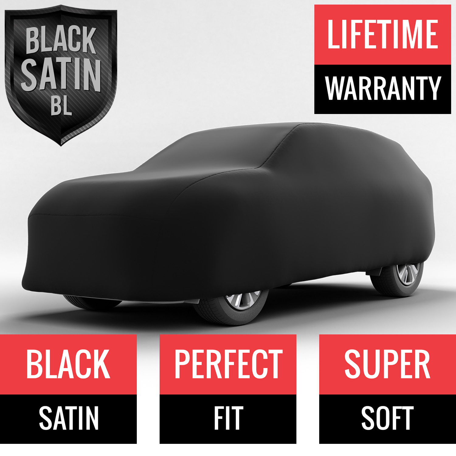 Black Satin BL - Black Car Cover for Ford Bronco 2020 SUV 4-Door